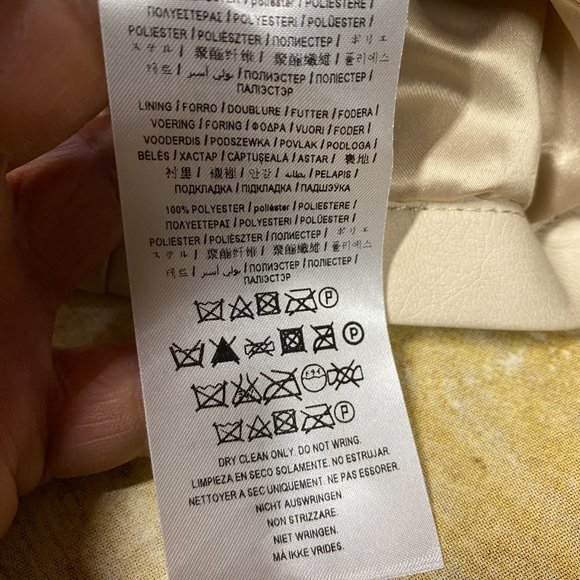 Guess Moto Jacket Women Extra Small XS Tan Full Zip Casual Biker 100% Polyester - Picture 16 of 16